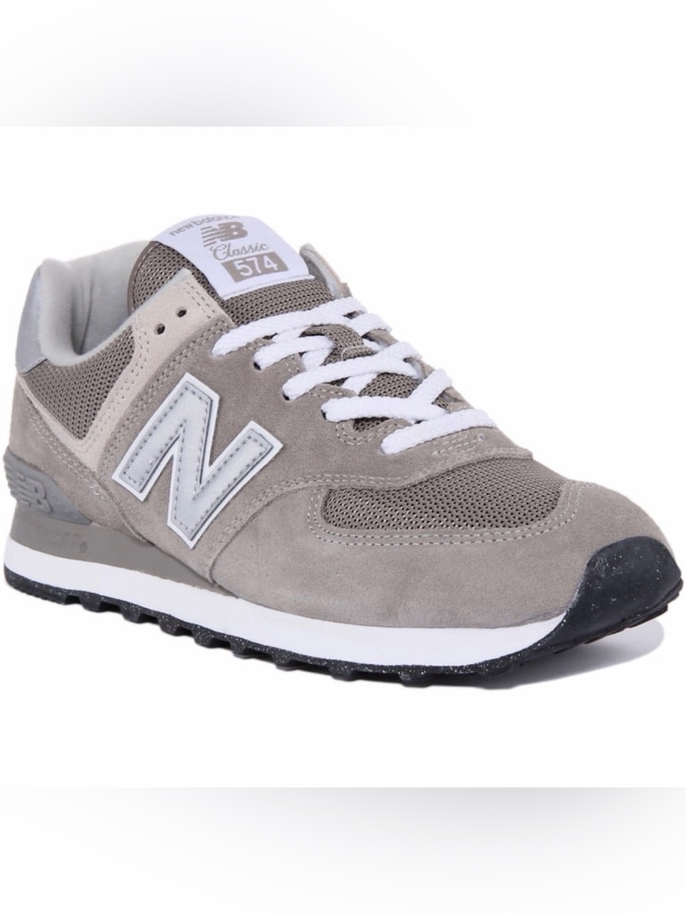 New Balance WL574EVG Women's 574 V2 Retro Suede Sneaker GREY/WHITE Sz 8.5/40